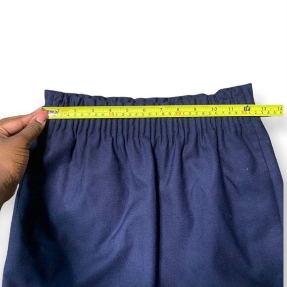 J. Crew Skirt Women’s 00 Blue Paperbag Waist Wool Blend Preppy Office Academia - Picture 3 of 7